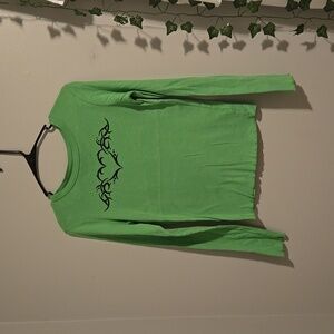 Wild Fable Green Long Sleeve Shirt With Heart Size Medium
